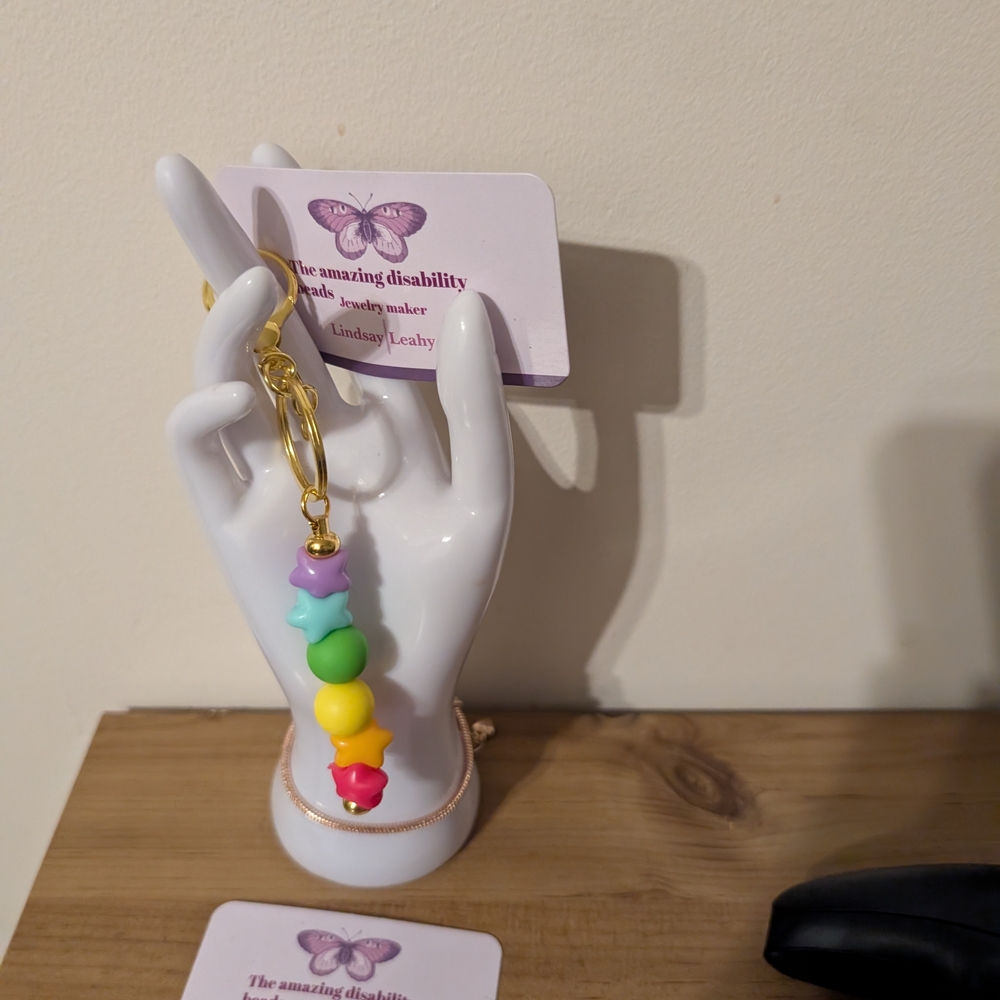 Colorful Star Bead Keychain for Kids
